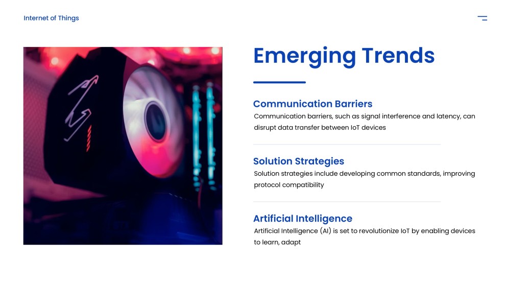 Template PPT Internet of Things Futuristik Biru Tua