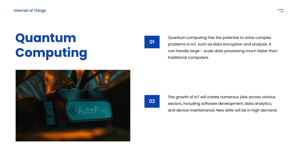 Template PPT Internet of Things Futuristik Biru Tua