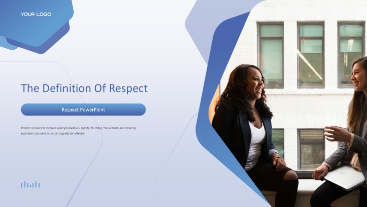 Plantilla de PowerPoint de Estilo Empresarial Azul Respeto