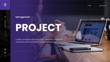Purple Project Management Template with Organized Data Visualization