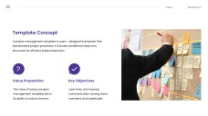 Purple Project Management Template with Organized Data Visualization