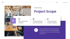 Purple Project Management Template with Organized Data Visualization