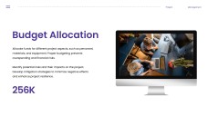 Purple Project Management Template with Organized Data Visualization