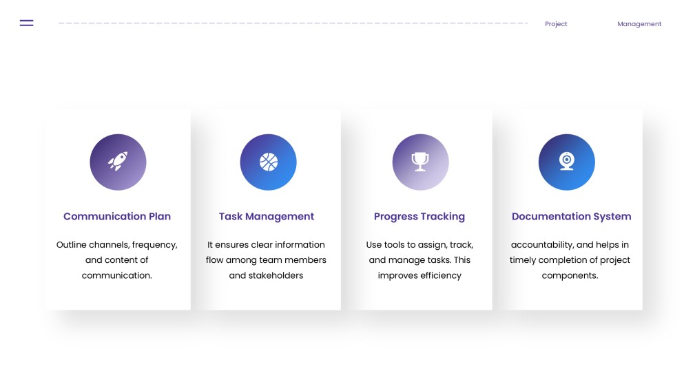 Purple Project Management Template with Organized Data Visualization