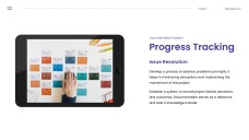 Purple Project Management Template with Organized Data Visualization