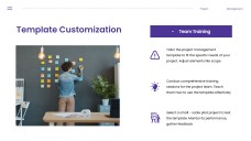 Purple Project Management Template with Organized Data Visualization