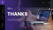 Purple Project Management Template with Organized Data Visualization