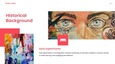 Red Art Integrated Learning PPT Template with Creative Photo Layouts