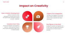 Red Art Integrated Learning PPT Template with Creative Photo Layouts