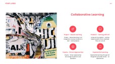 Red Art Integrated Learning PPT Template with Creative Photo Layouts