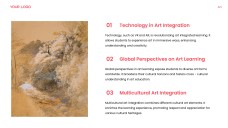 Red Art Integrated Learning PPT Template with Creative Photo Layouts