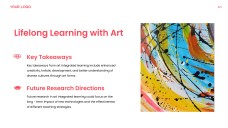 Red Art Integrated Learning PPT Template with Creative Photo Layouts