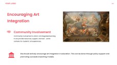Red Art Integrated Learning PPT Template with Creative Photo Layouts