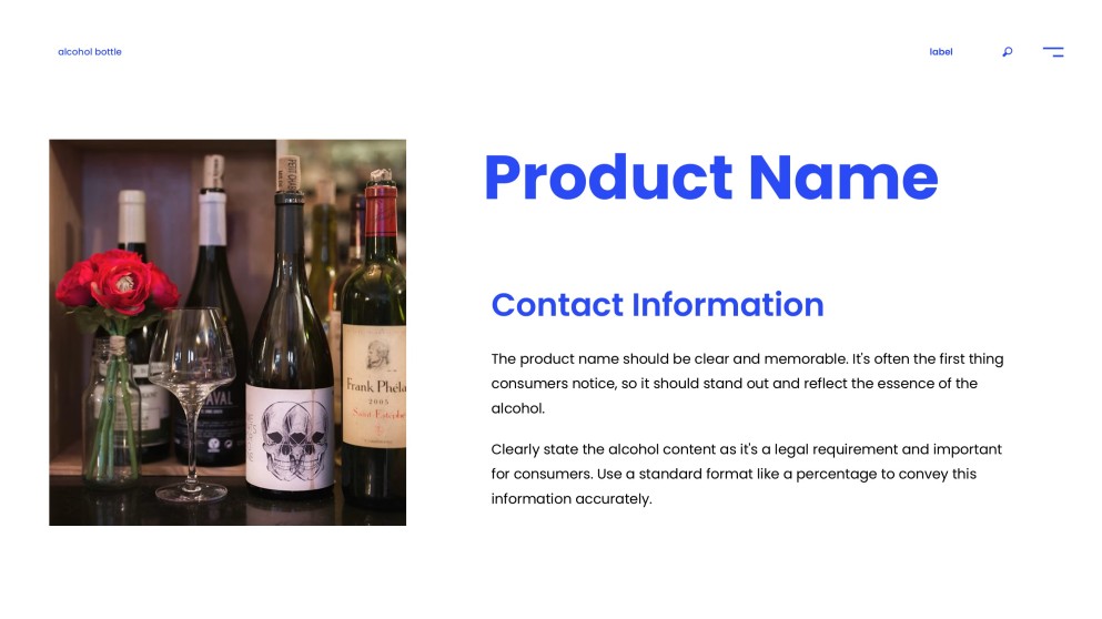 藍色藝術酒瓶標籤模板附插圖