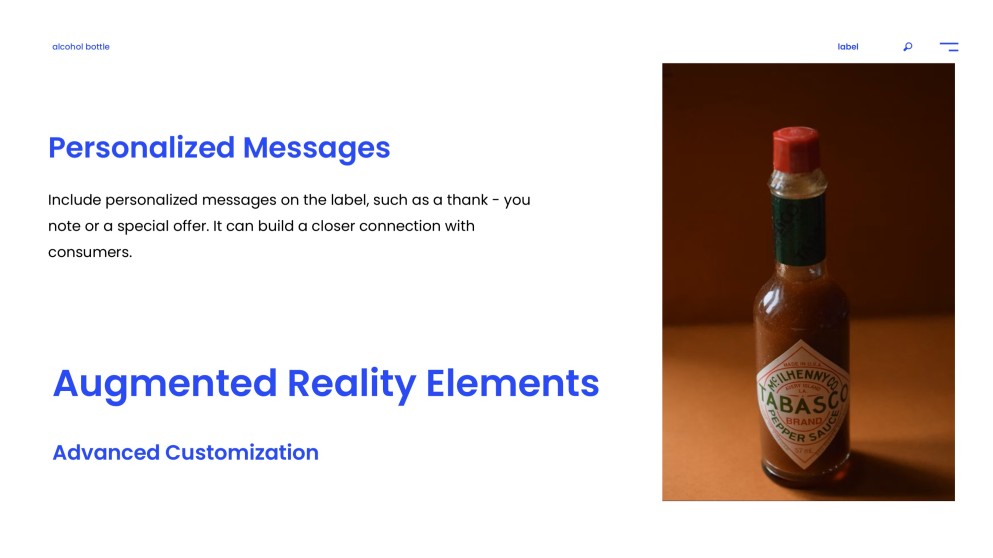 藍色藝術酒瓶標籤模板附插圖