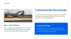 Blue Civil Engineering PPT Template in Minimalist Urban Style