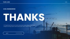 Blue Civil Engineering PPT Template in Minimalist Urban Style