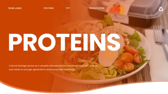 Orange Fresh and Energetic Proteins PPT Presentation Template