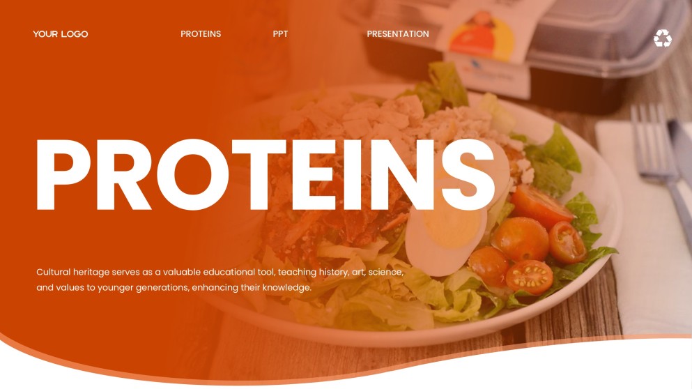 Orange Fresh and Energetic Proteins PPT Presentation Template