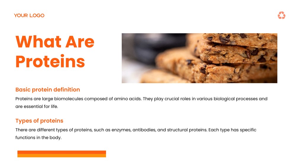 Orange Fresh and Energetic Proteins PPT Presentation Template