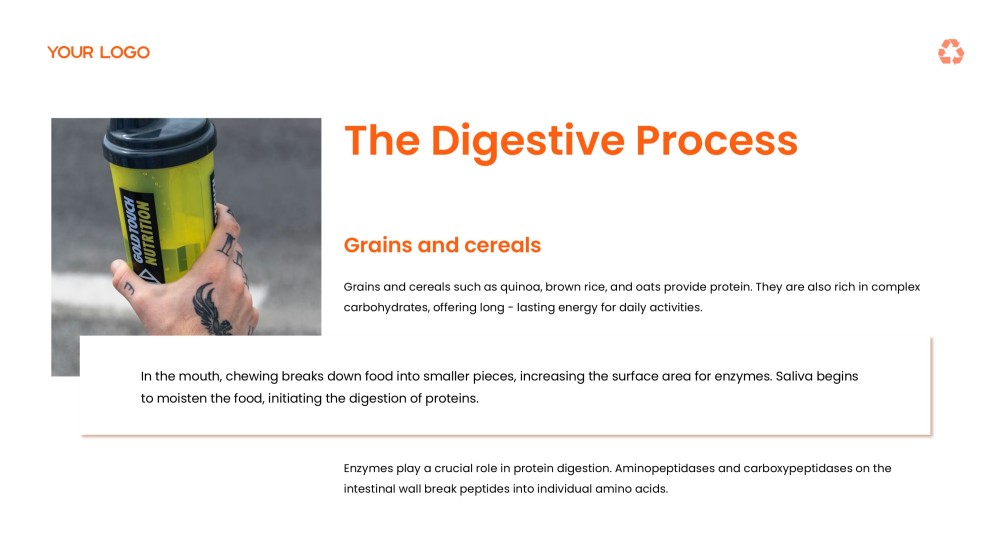 Orange Fresh and Energetic Proteins PPT Presentation Template