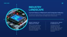 Modèle PPT de mise en page visuelle des systèmes embarqués futuristes bleus