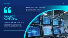 Modèle PPT de mise en page visuelle des systèmes embarqués futuristes bleus