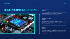 Modèle PPT de mise en page visuelle des systèmes embarqués futuristes bleus