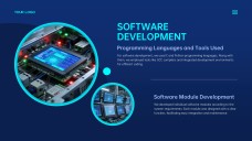 Modèle PPT de mise en page visuelle des systèmes embarqués futuristes bleus