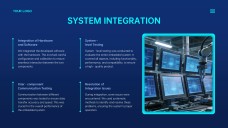 Modèle PPT de mise en page visuelle des systèmes embarqués futuristes bleus