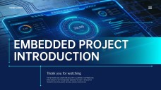 Modèle PPT de mise en page visuelle des systèmes embarqués futuristes bleus