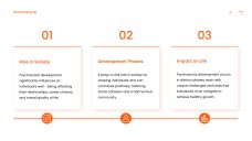 Orange Psychosocial Development PPT Template with Surreal Brain Imagery