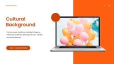 Orange Psychosocial Development PPT Template with Surreal Brain Imagery