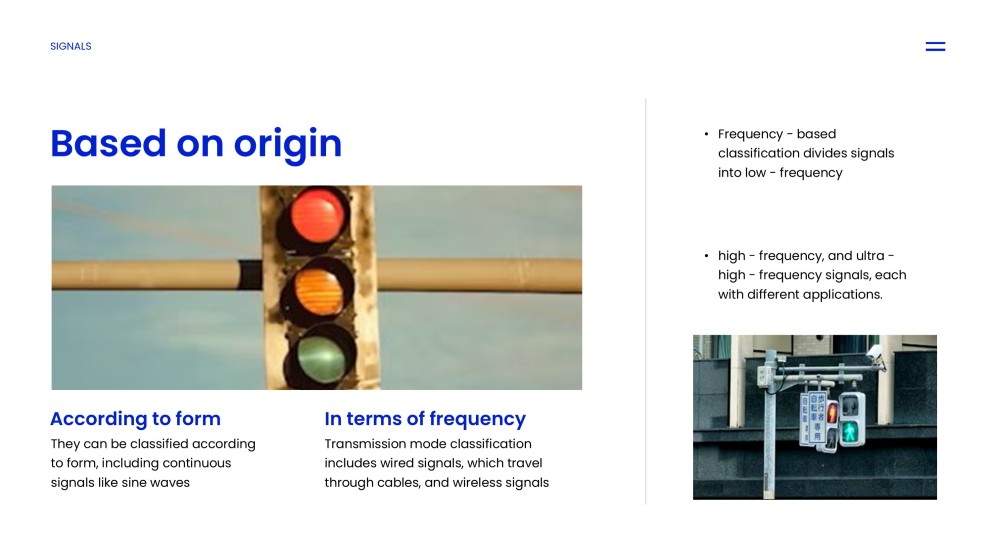 Templat PPT Jenis Isyarat Tech Blue dalam Gaya Minimalis