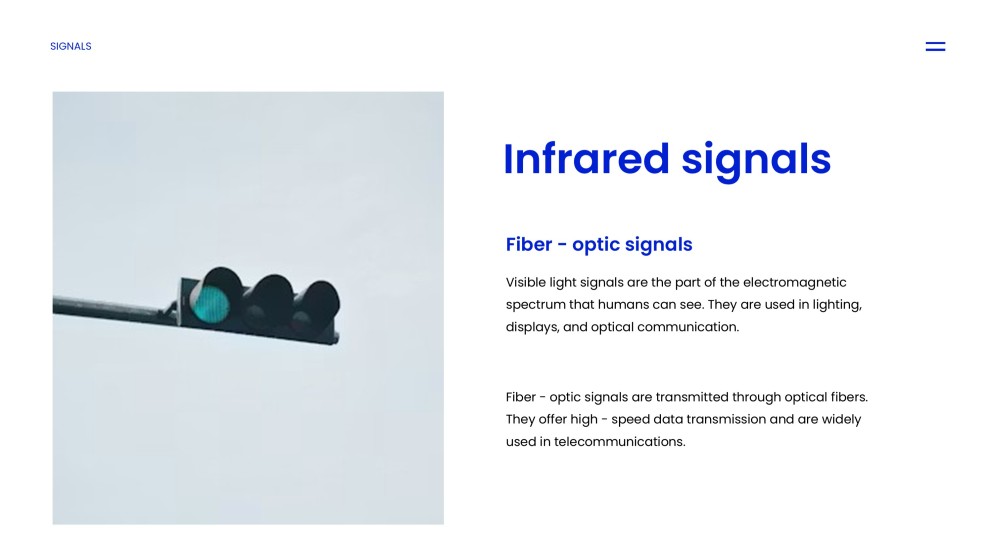 Templat PPT Jenis Isyarat Tech Blue dalam Gaya Minimalis