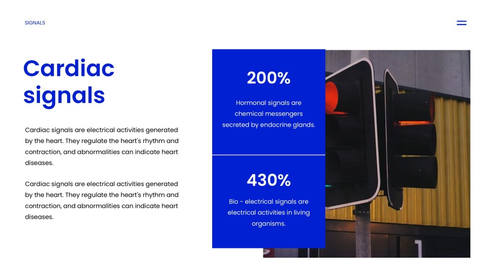 Templat PPT Jenis Isyarat Tech Blue dalam Gaya Minimalis