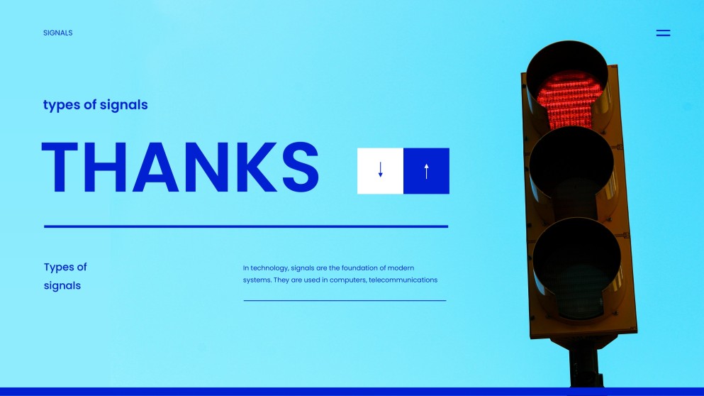 Templat PPT Jenis Isyarat Tech Blue dalam Gaya Minimalis