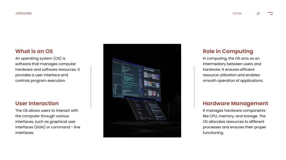 ダークレッドテックスタイルオペレーティングシステムPPTテンプレート