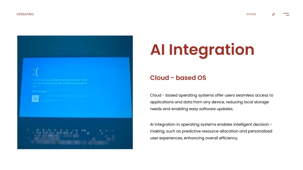 ダークレッドテックスタイルオペレーティングシステムPPTテンプレート