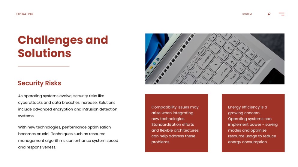 ダークレッドテックスタイルオペレーティングシステムPPTテンプレート