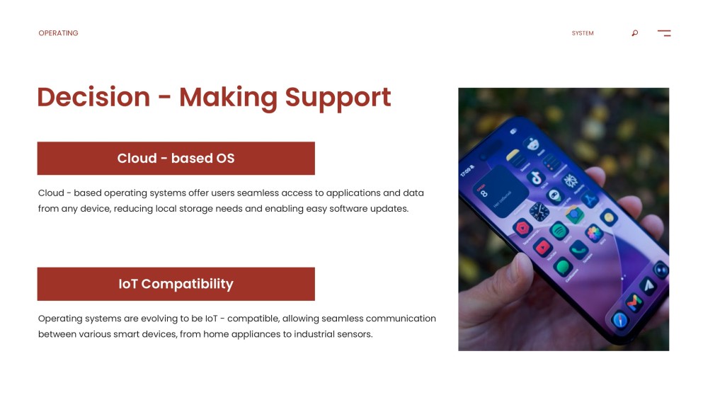 ダークレッドテックスタイルオペレーティングシステムPPTテンプレート