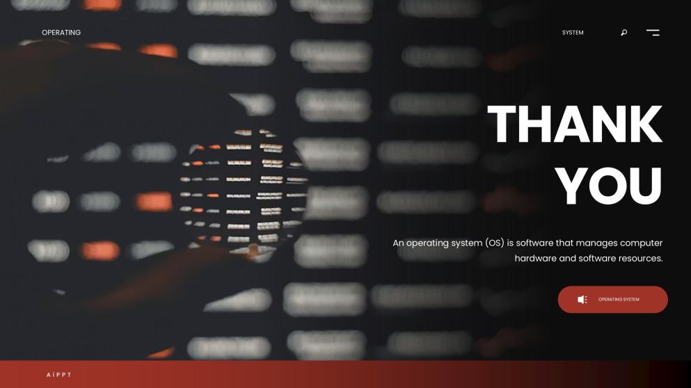 ダークレッドテックスタイルオペレーティングシステムPPTテンプレート