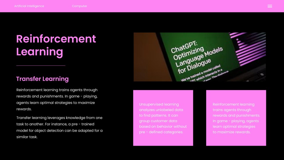 ปัญญาประดิษฐ์แห่งอนาคตสีดำและสีชมพูในแม่แบบพาวเวอร์พอยต์คอมพิวเตอร์