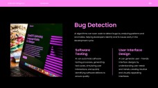 ปัญญาประดิษฐ์แห่งอนาคตสีดำและสีชมพูในแม่แบบพาวเวอร์พอยต์คอมพิวเตอร์