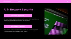 ปัญญาประดิษฐ์แห่งอนาคตสีดำและสีชมพูในแม่แบบพาวเวอร์พอยต์คอมพิวเตอร์