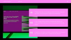 ปัญญาประดิษฐ์แห่งอนาคตสีดำและสีชมพูในแม่แบบพาวเวอร์พอยต์คอมพิวเตอร์