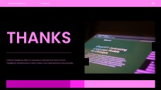 ปัญญาประดิษฐ์แห่งอนาคตสีดำและสีชมพูในแม่แบบพาวเวอร์พอยต์คอมพิวเตอร์