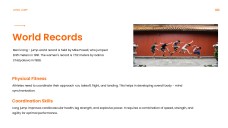 アスレチック要素を取り入れたオレンジエネルギッシュな走り幅跳びPPTテンプレート