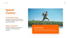 アスレチック要素を取り入れたオレンジエネルギッシュな走り幅跳びPPTテンプレート