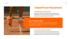 アスレチック要素を取り入れたオレンジエネルギッシュな走り幅跳びPPTテンプレート